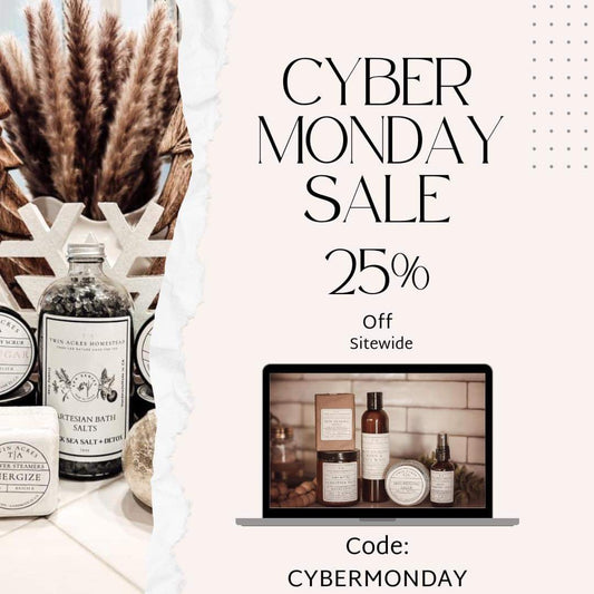 25% off site wide CYBER MONDAY ✨ non toxic cleaning and scents for your home!