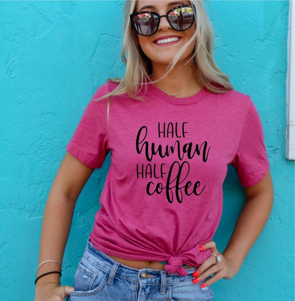 Half Human Half Coffee Graphic Tee