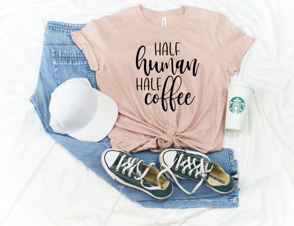 Half Human Half Coffee Graphic Tee