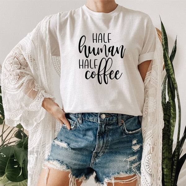 Half Human Half Coffee Graphic Tee