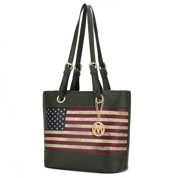 MKF Collection Vera Flag Pattern Tote Bag by Mia K