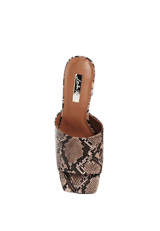 Block Heel Slip On Sandals