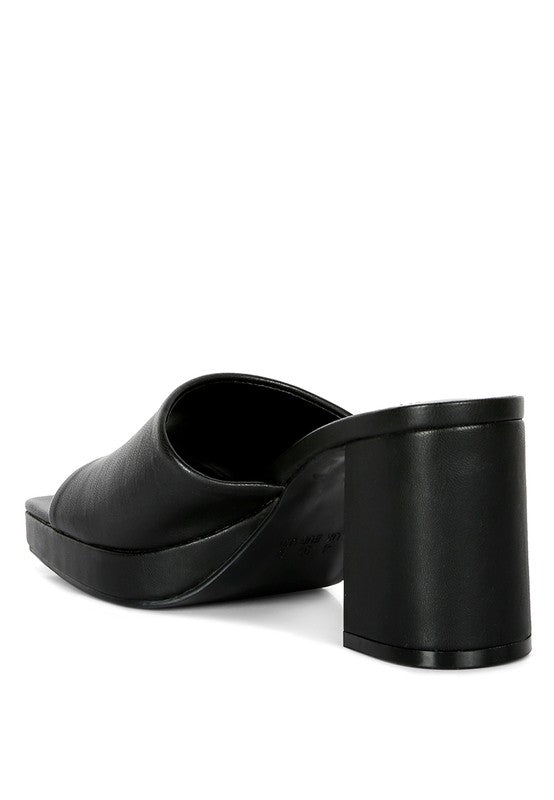 Block Heel Slip On Sandals