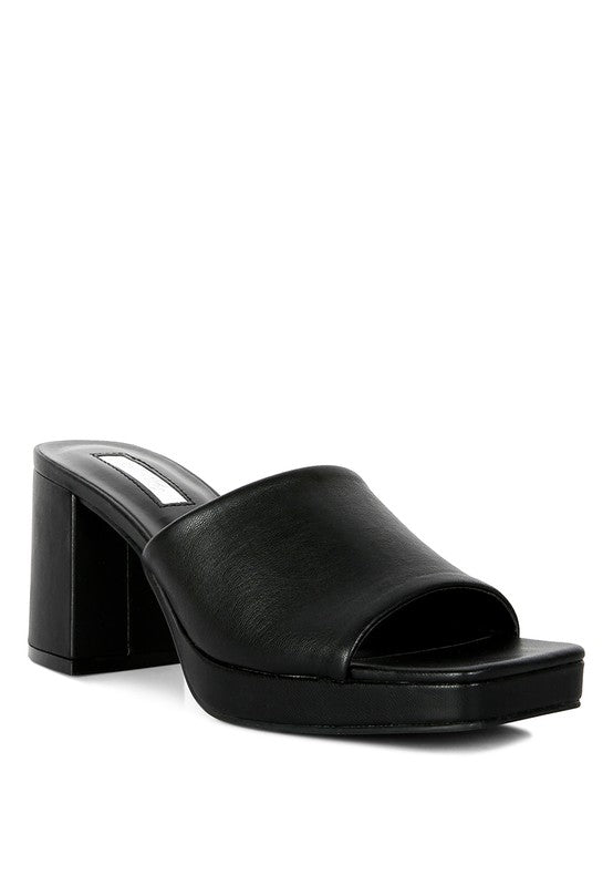 Block Heel Slip On Sandals