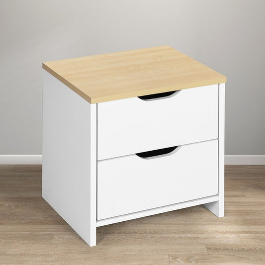 18.9'' Tall 2 - Drawer Nightstand in White/Beige