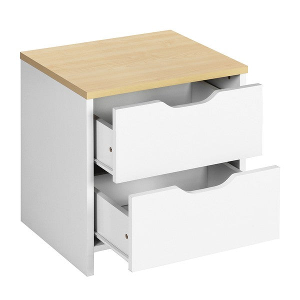 18.9'' Tall 2 - Drawer Nightstand in White/Beige