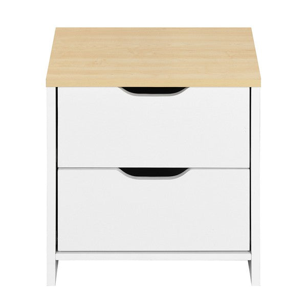 18.9'' Tall 2 - Drawer Nightstand in White/Beige