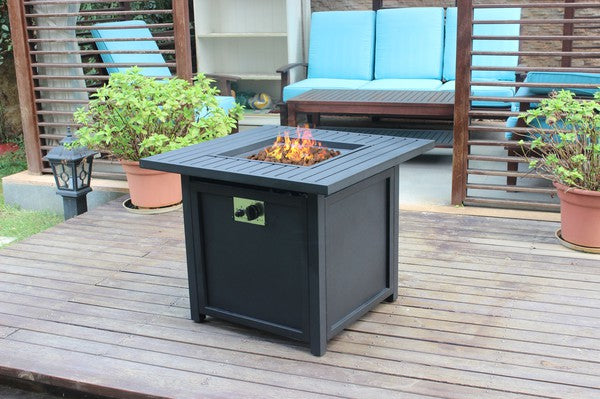 Slat Top Gas Fire Pit Table