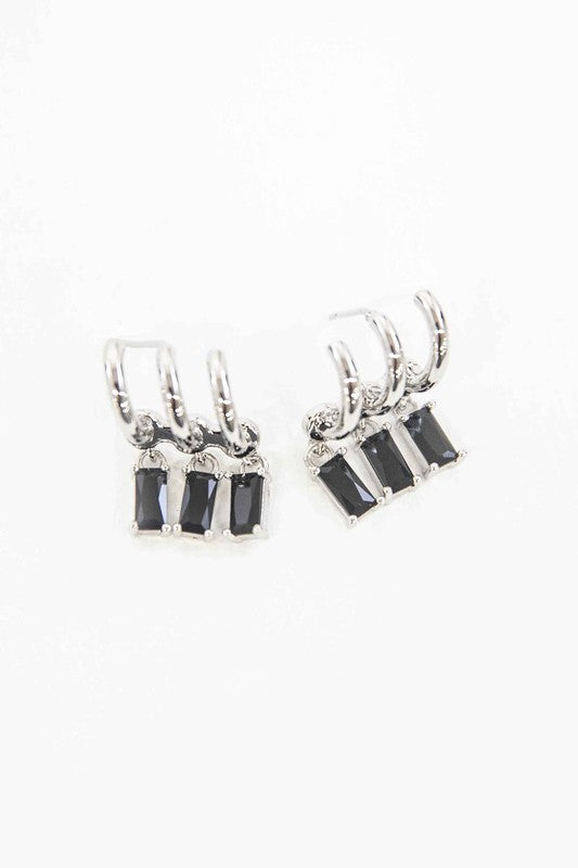 Into the Dark Tri Hoop Earrings