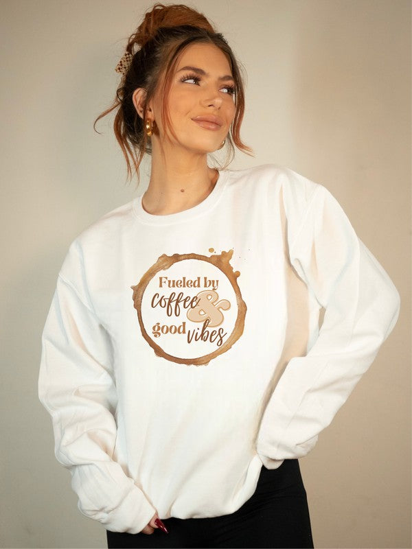 Coffee and Good Vibes Bella Graphic Sweatshirt