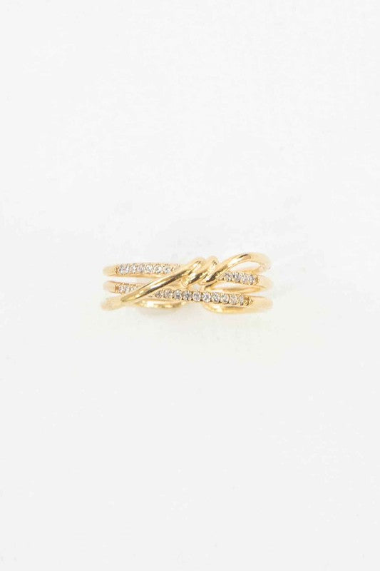 Intertwined Double Layer Adjustable Ring