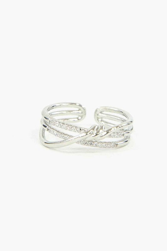 Intertwined Double Layer Adjustable Ring