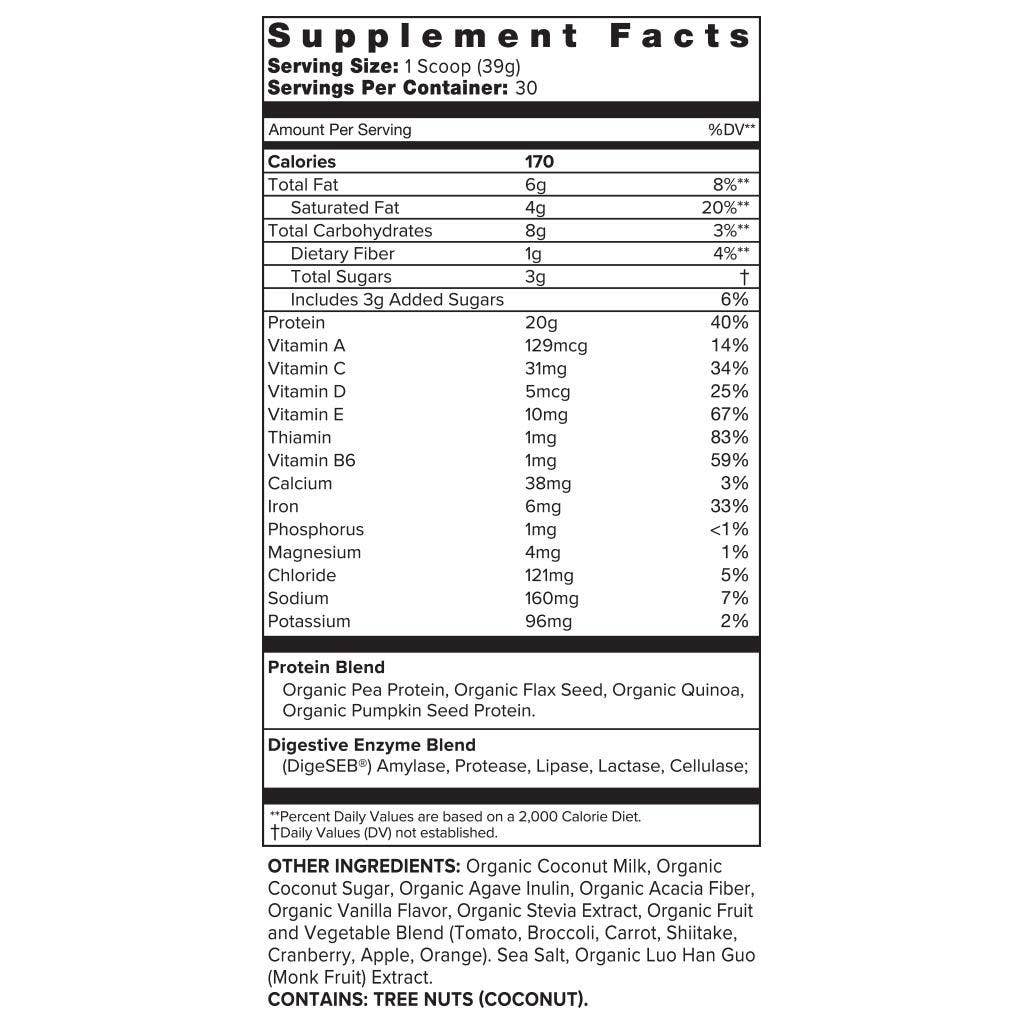 Vanilla Protein - Organic, Plant Based + Digestive Enzymes