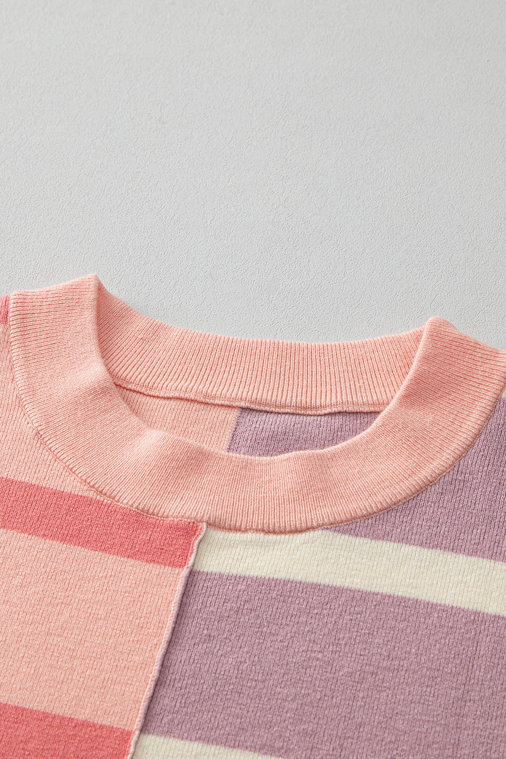 Blue Stripe Colorblock Oversized Sweater