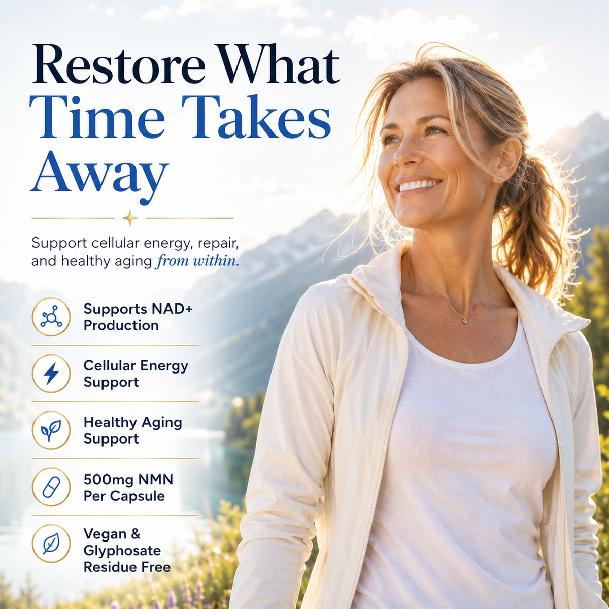 NAD+ - promotes healthy aging and energy levels
