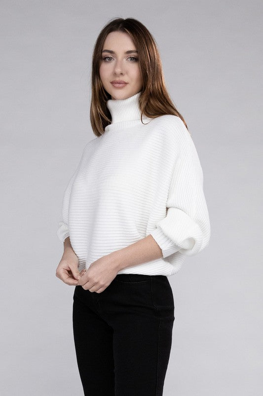 BELLA Viscose Dolman Sleeve Turtleneck Sweater