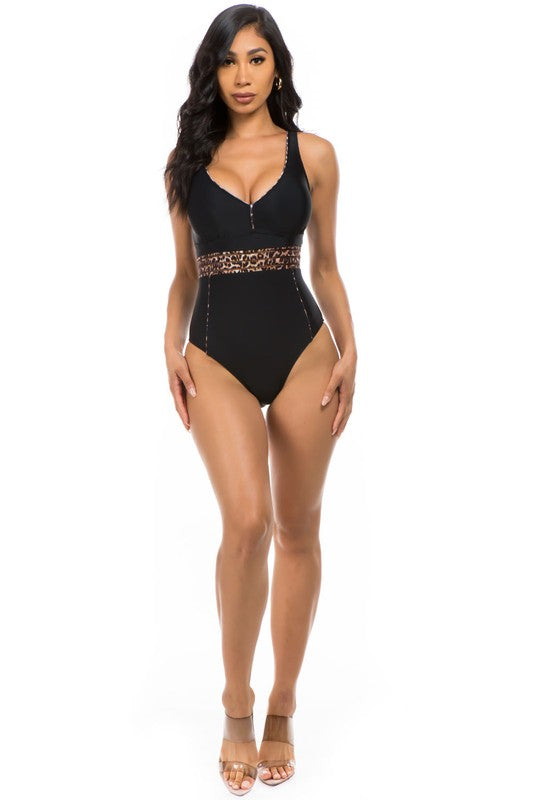 ONE-PIECE LEOPARD PRINT BATHING SUIT