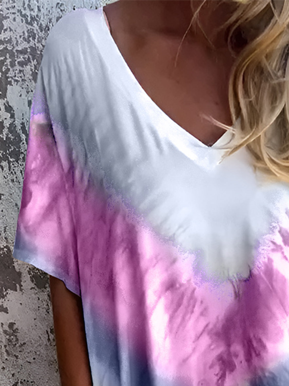 Pocketed Tie-Dye Short Sleeve Dress