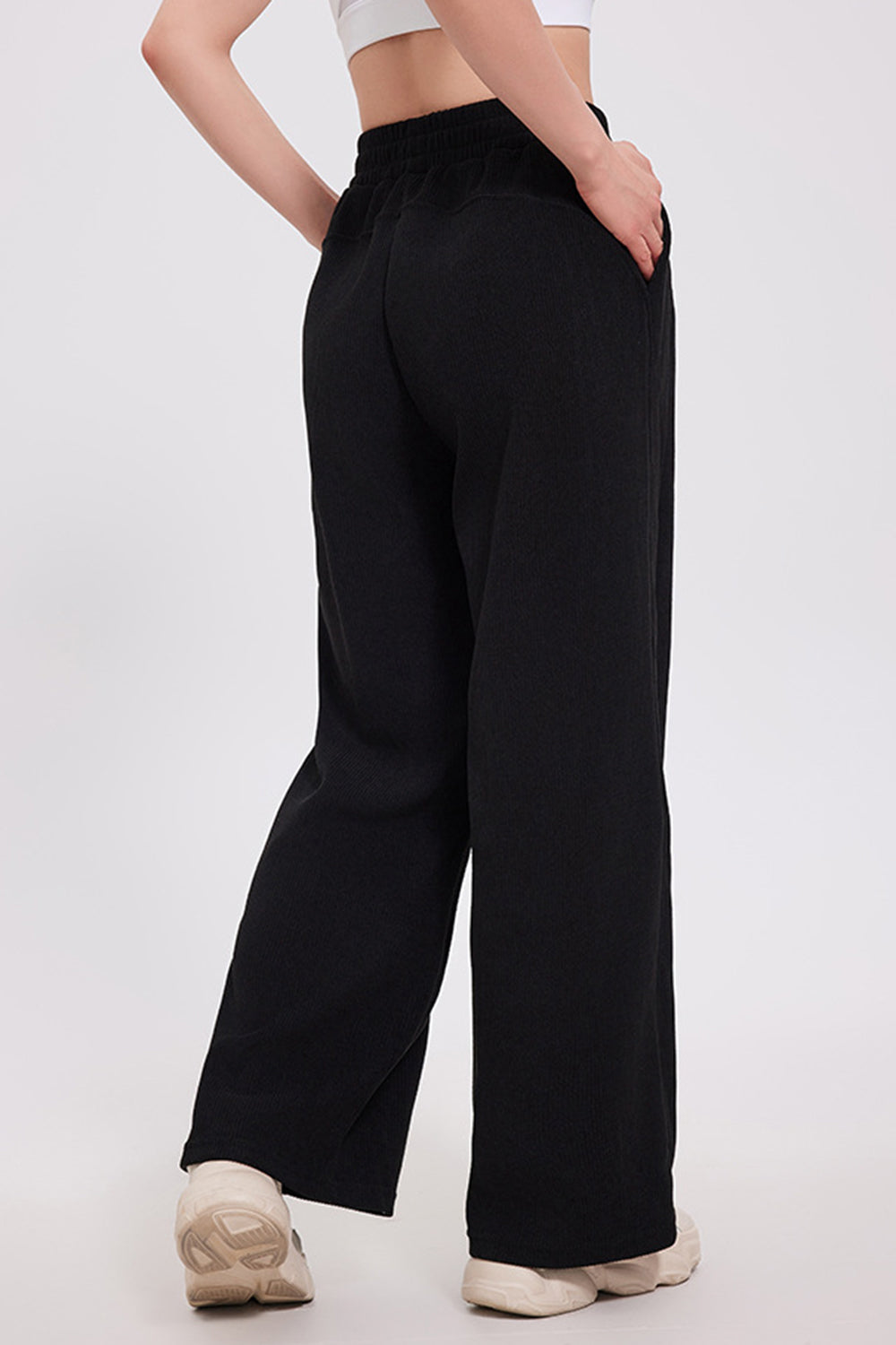 Elastic Waist Wide Leg Pants