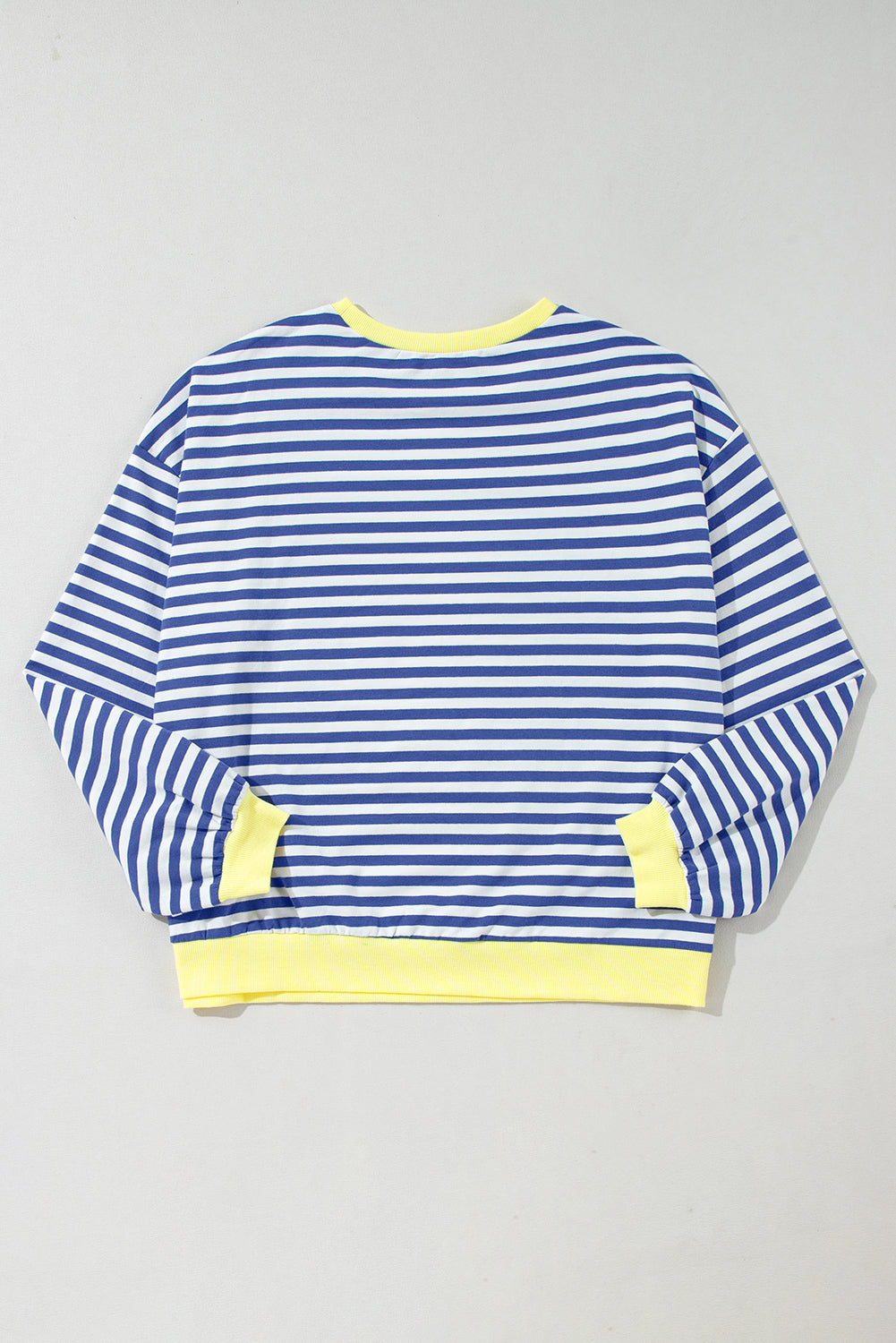 Red Stripe Oversized Contrast Trim Pullover Sweatshirt