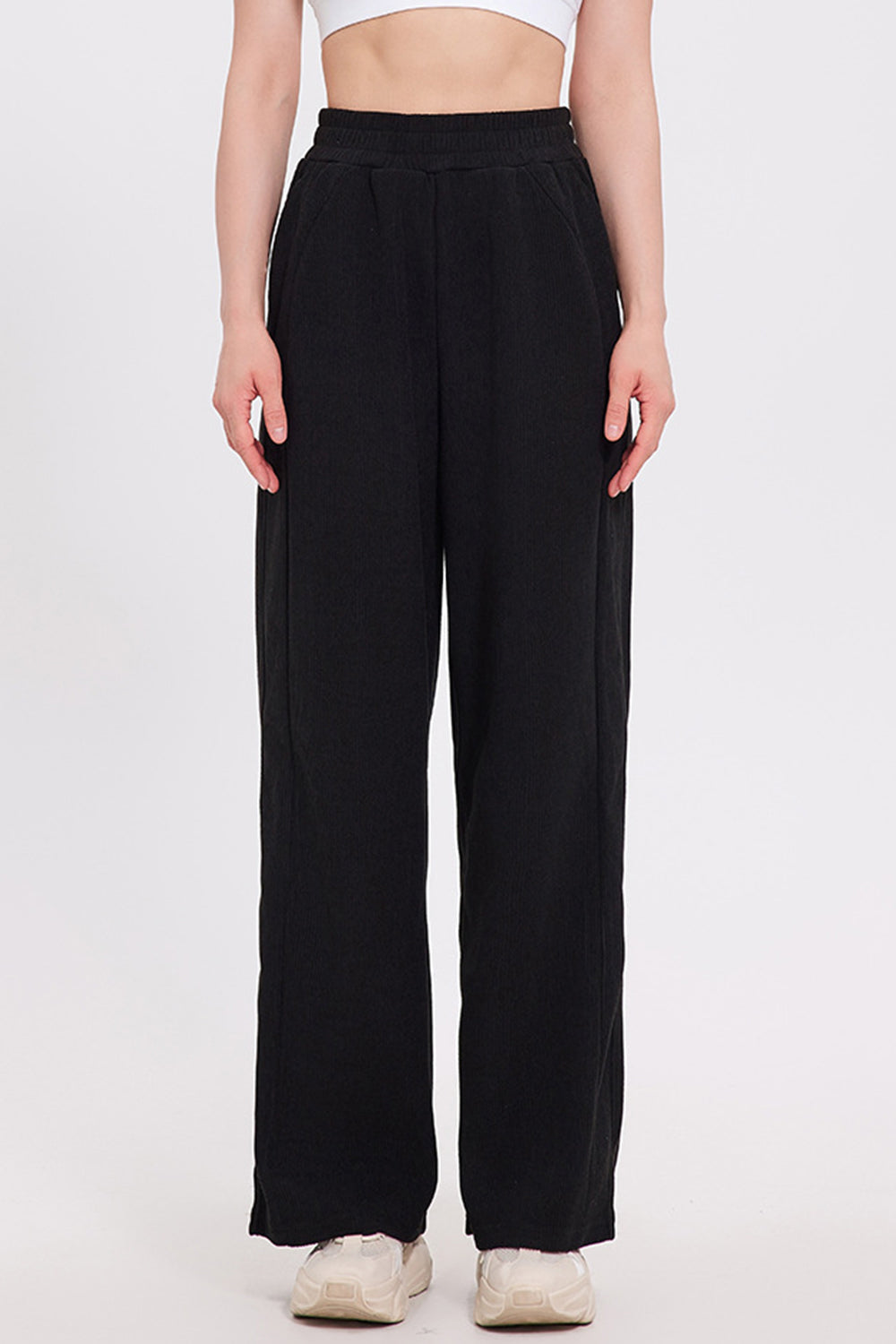 Elastic Waist Wide Leg Pants