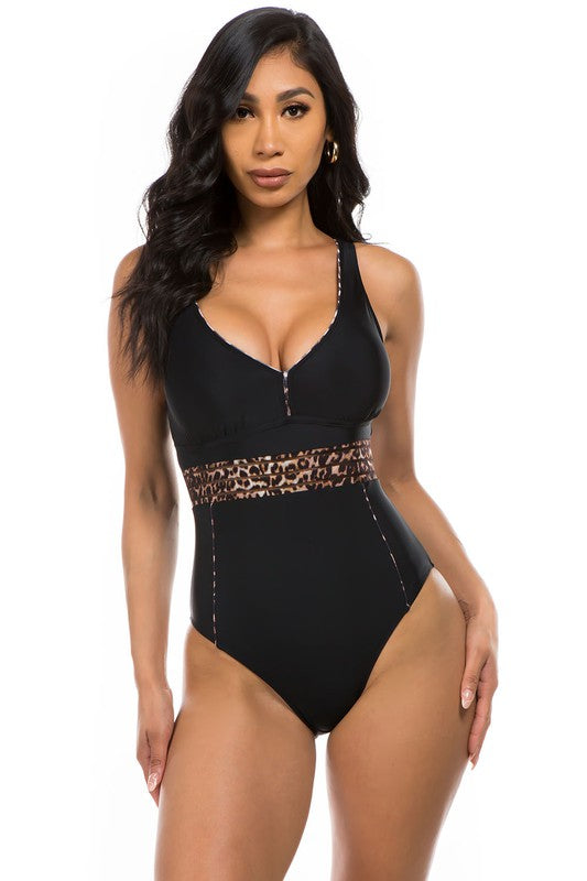 ONE-PIECE LEOPARD PRINT BATHING SUIT