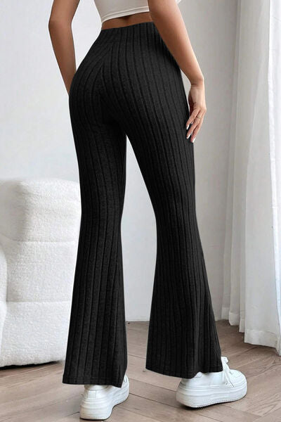 Ribbed High Waist Flare Pants