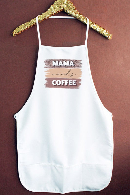 Mama Needs Coffee Block Kitchen Graphic Apron