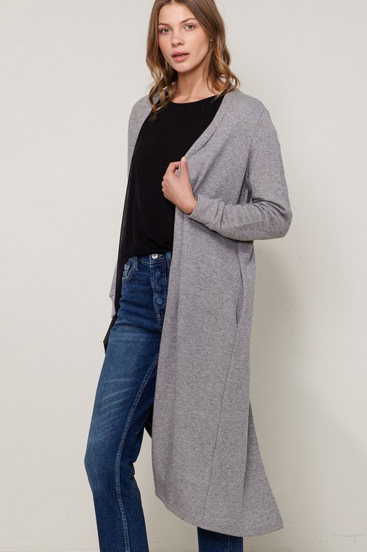 Ro & De Longline Chiffon Contrast Cardigan