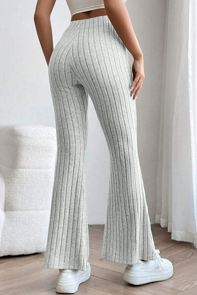 Ribbed High Waist Flare Pants