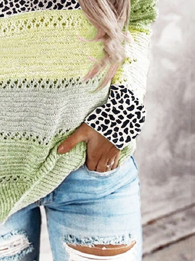 Leopard Drawstring Hooded Sweater