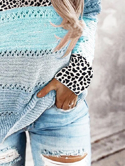 Leopard Drawstring Hooded Sweater