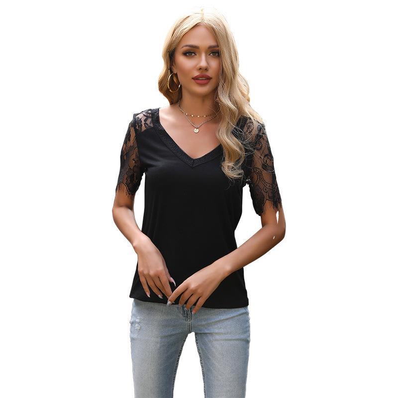 Medium Sleeved V-neck Crop Top