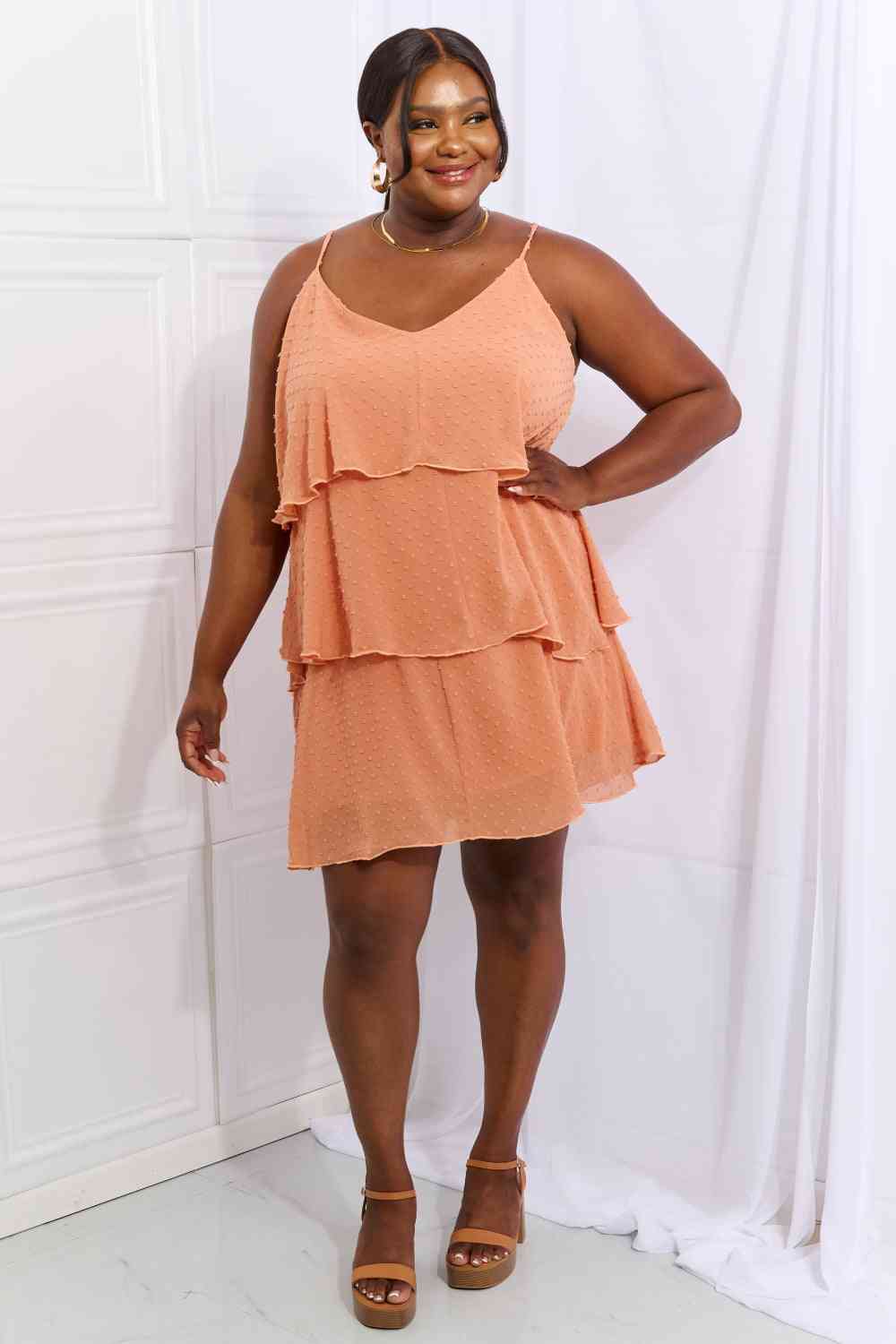 By The River Cascade Ruffle Style Cami Dress