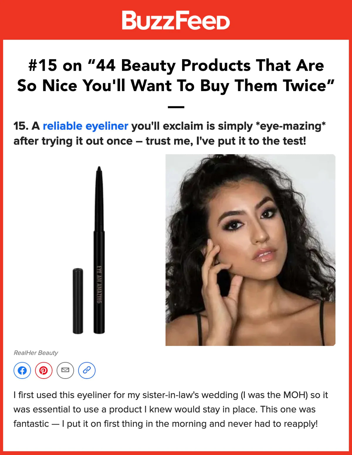 "EYE AM AMAZING" 24 HOUR EYELINER